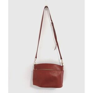 DIVINA FIRENZE Leather Handbag COGNAC Gold Hardware Crossbody Bag Italy‎ Classic